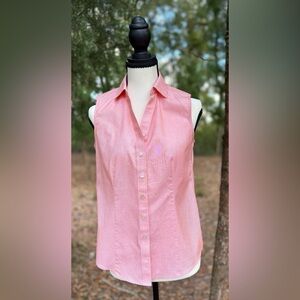 Talbots Sleeveless Button-Down Shirt in Soft Pink